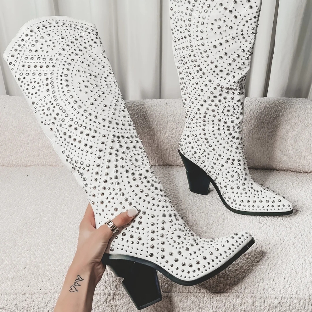 ALWAYS STANDING OUT STUDDED BOOTS